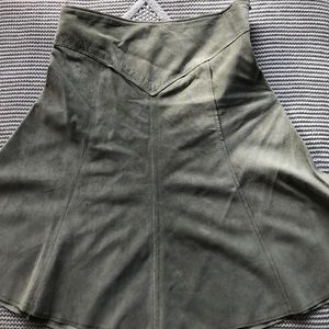 Gorgeous light green suede a line skirt